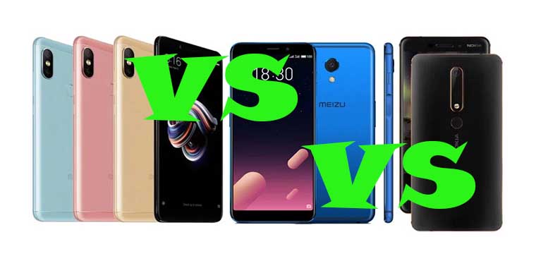 Сравнение смартфонов среднего класса Xiaomi Redmi Note 5 Pro, Nokia 6 (2018) и Meizu M6s